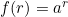 f(r) = a^r