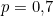 p = 0{,}7