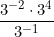 \dfrac{3^{-2} \cdot 3^4}{3^{-1}}