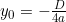 y_0 = -\frac{D}{4a}